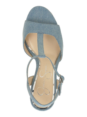 Jessica Simpson Women's Ameeka Ankle-Strap Platform Sandals, Medium Denim, 9M