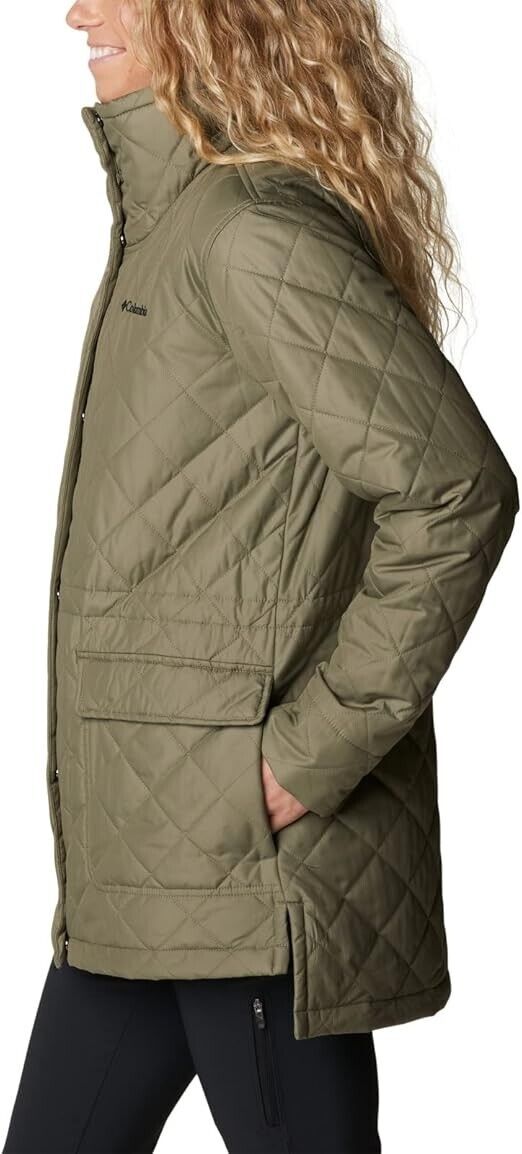 Columbia Women's Copper Crest Novelty Quilted Puffer Coat, Stone Green, S