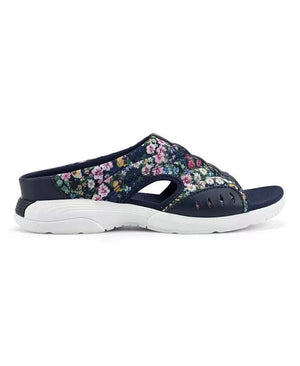 Easy Spirit Women's Traciee Casual Flat Sandals, Dark Blue Floral, 6.5N