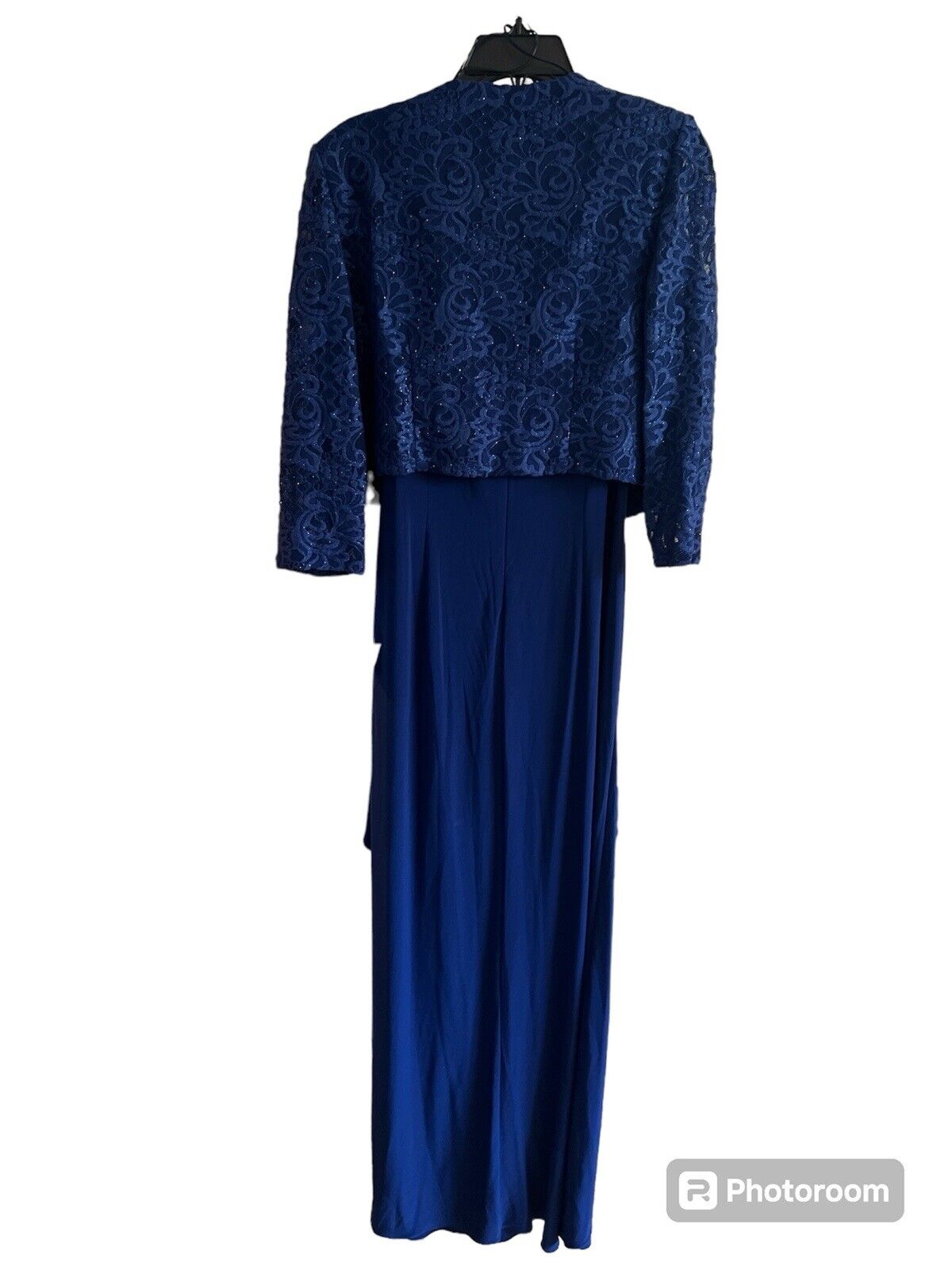 Alex Evenings Embellished Gown and Jacket Royal, Navy, Size 12