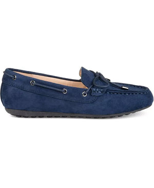 Journee Collection Women's Comfort Thatch Moccasin Loafer, Navy, 7M