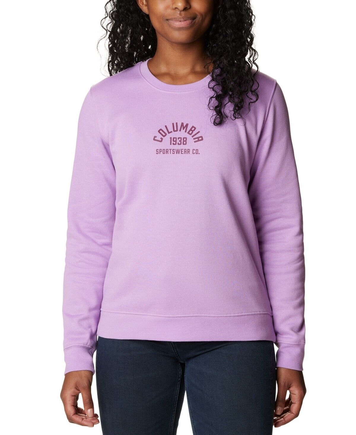 Columbia Women's Trek Graphic Crewneck Sweatshirt, Gumdrop Marionberry, XS