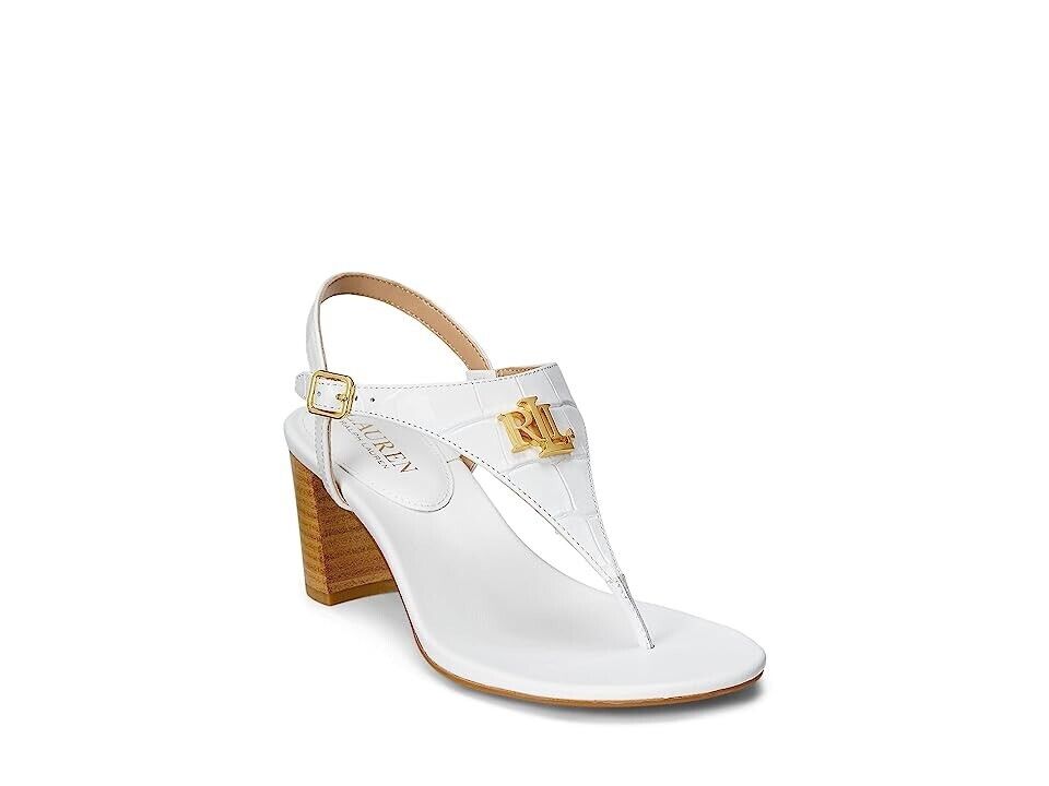 Lauren Ralph Lauren Women's Westcott II Heel Dress Sandals RL, White, 9M