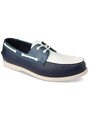 Club Room Men's Comfort Elliot Round Toe Lace-up Boat Shoes, Medium Blue, 12M