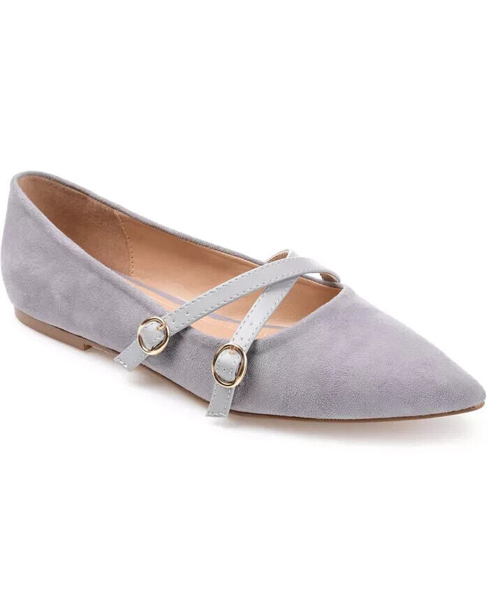 Journee Collection Women's Patricia Flats,  Gray,  8M