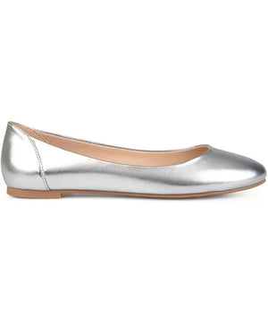 Journee Collection Women's Comfort Ballet Kavn Flats, Silver, 8.5M