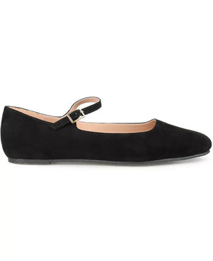 Journee Collection Women's Carrie Mary Jane Flats, Black, 9M