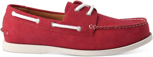 Club Room Men's Comfort Elliot Round Toe Lace-up Boat Shoes, Deep Red, 13