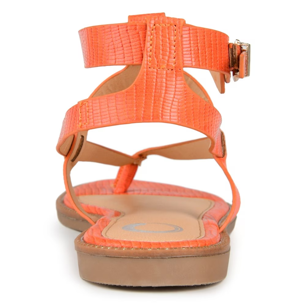 Journee Collection Women's Tangie Ankle Strap Flat Sandals, Orange, 12M