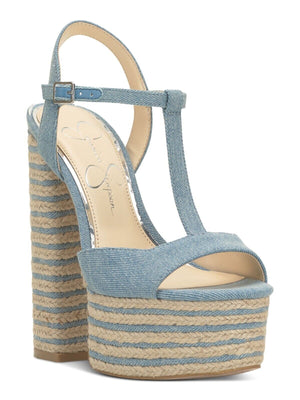 Jessica Simpson Women's Ameeka Ankle-Strap Platform Sandals, Medium Denim, 11M