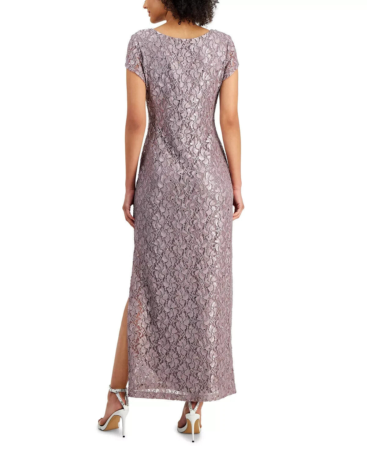 Connected Women's Sequined-Lace Maxi Dress, Dusty Taupe, Size 16 MSRP 109.00