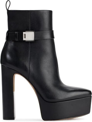 DKNY Alisa Strap Zip Platform Booties, Black , 7M