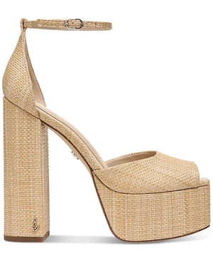 Sam Edelman Women's Kori Ankle Strap Platform Dress Sandals, Beige, 8.5M