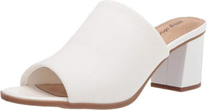 Easy Street Womens Carmella Heeled Mules, White, 7.5M