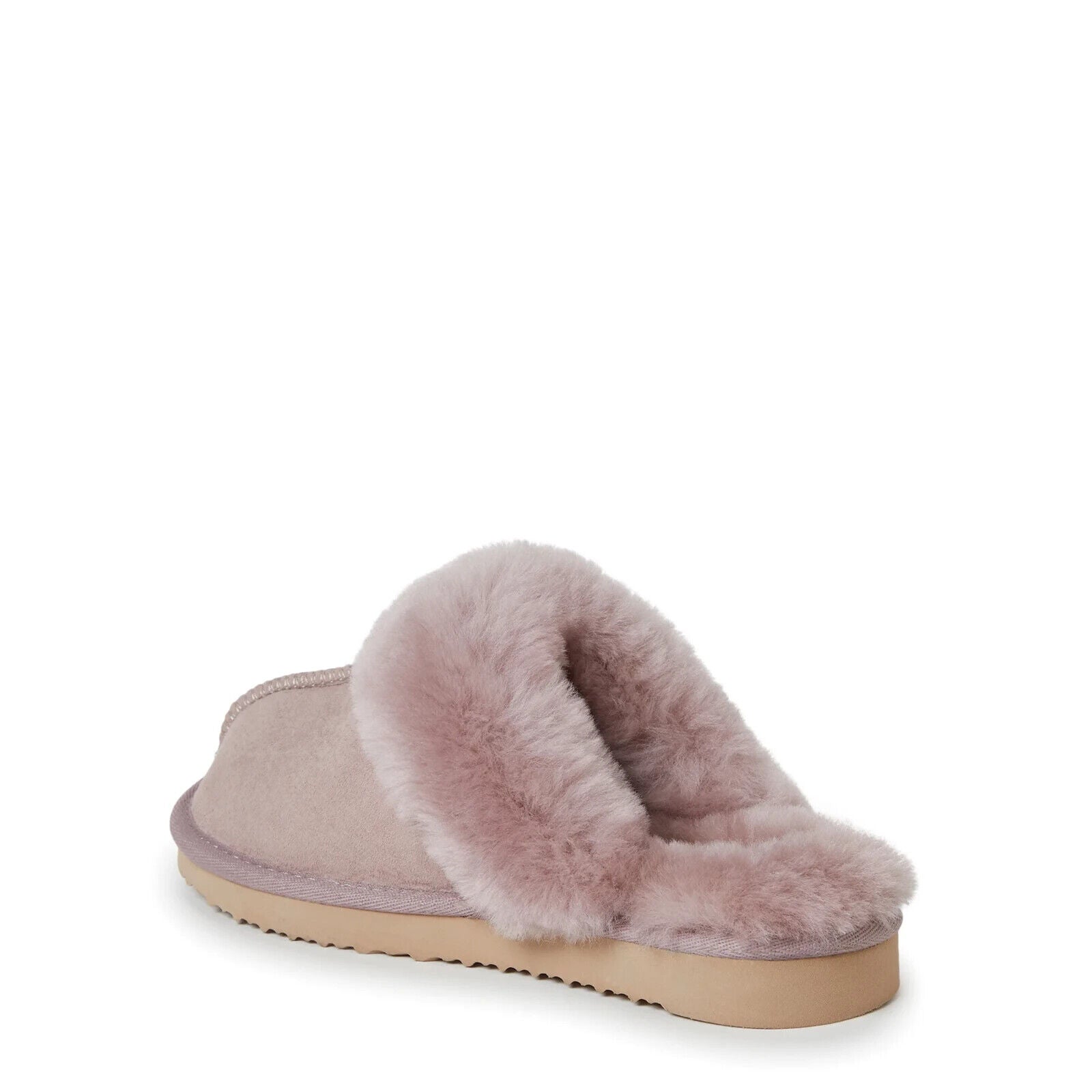 Dearfoams Women's Sydney Genuine Shearling Scuff Slipper, Pink, 7M