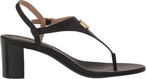 Lauren Ralph Lauren Women's Westcott II Tumbled Leather Sandals, Black, 9M