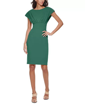 Calvin Klein Petite Scuba-Crepe Boat-Neck Sheath Dress, Meadow, Sizes 2P