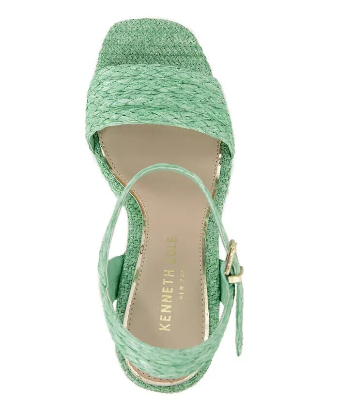 Kenneth Cole Women's Dolly Ankle Strap Espadrille Platform Sandals, Green, 8.5M