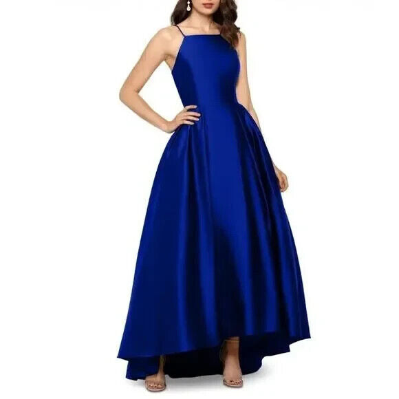 Betsy Adam Women's Satin Ballgown, Royal Blue, Size 12