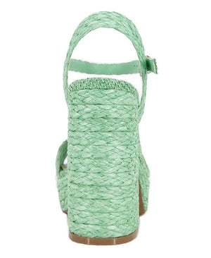 Kenneth Cole Women's Dolly Ankle Strap Espadrille Platform Sandals, Green, 8.5M