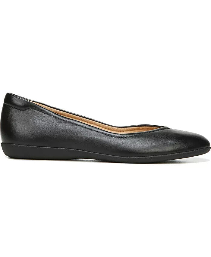 Naturalizer Women's Vivienne Ballet Flat Shoes, Black Leather, 8W