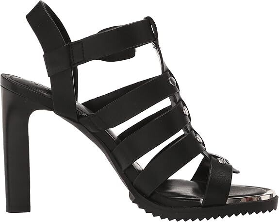 DKNY Women's Bria Strappy Slingback Heeled Sandals, Black, 10M