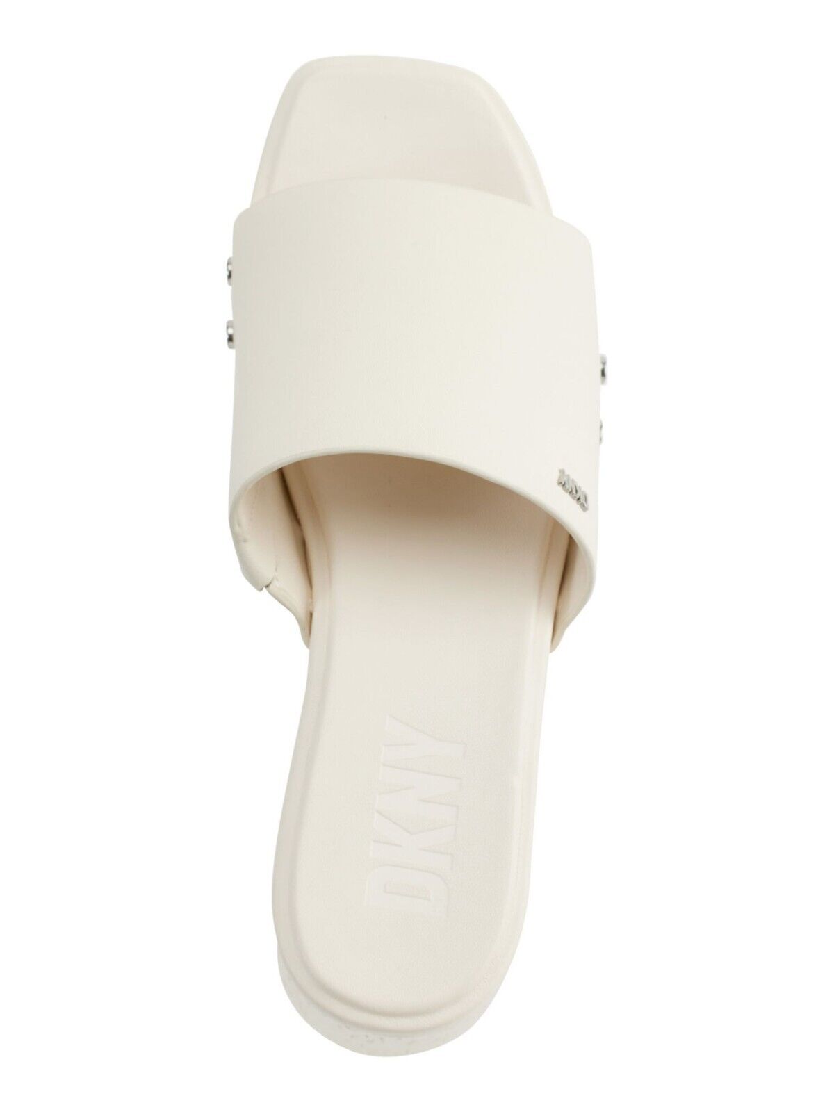 DKNY Alvy Studded Platform Wedge Slide Sandals, Eggnog, 10M