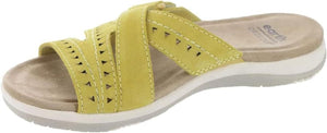 Earth Origins Women' Suella Slip On Padded Slide Sandals, Yellow Suede, 7.5W