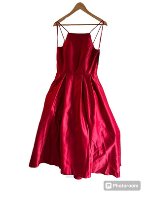 Betsy Adam Petite Satin Ball Gown, Red, Size 12P