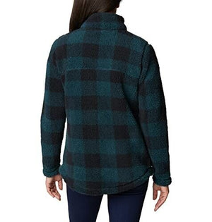 Columbia Women's West Bend Full Zipper Fleece Jacket, Night Wave Check, XL