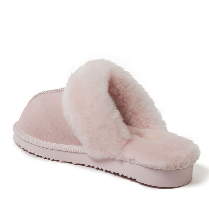 Fireside By Dearfoams Women's Sydney Geniune Shearling Scuff Slipper, Pink, 7M