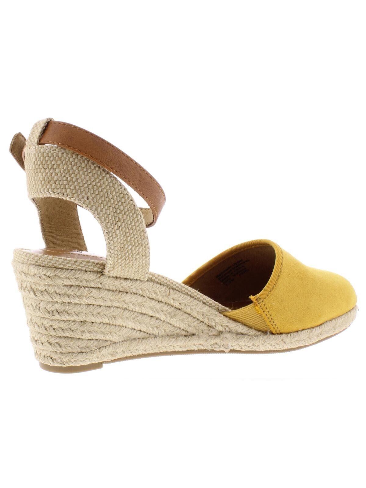 Style & Co Women's Mailena Faux Suede Buckle Wedge Sandals, Dark Yellow, 6M