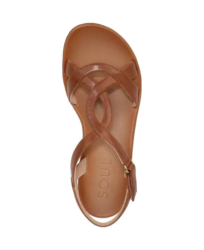 Soul Naturalizer Women's Solo Strappy Sandals, Toffee Brown Faux Leather, 5M