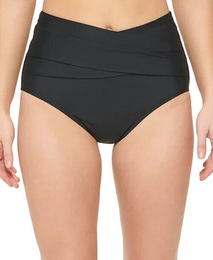 Calvin Klein High-Waist Cross-Over Tummy Control Biking Bottoms, Black, L