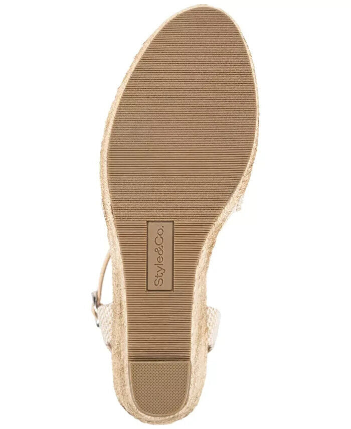 Style & Co Women's Mailena Wedge Pump Espadrille Sandals, Canvas, 8M