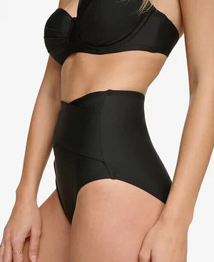 Calvin Klein High-Waist Cross-Over Tummy Control Biking Bottoms, Black, M