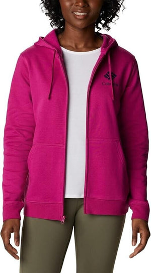 Columbia Women's Trek Graphic-Logo Full Zip Hoodie, Wild Fuchsia, XXL