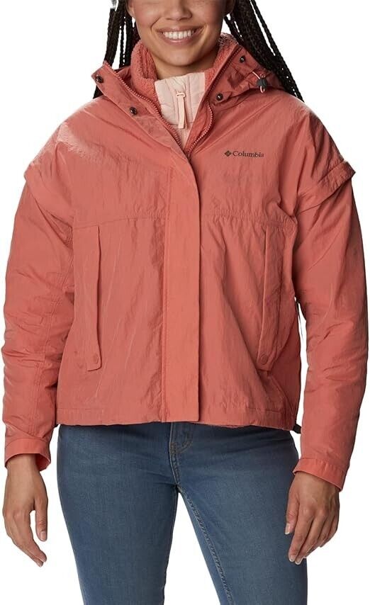 Columbia Women's Laurelwoods II Interchange Hooded Jacket,  Faded Peach, L