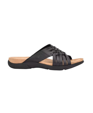 Easy Spirit Women's Meadow Sandals, Black Leather, 7M