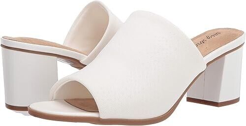 Easy Street Womens Carmella Heeled Mules, White, 7.5M