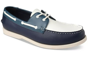 Club Room Men's Comfort Elliot Round Toe Lace-up Boat Shoes, Medium Blue, 8.5M