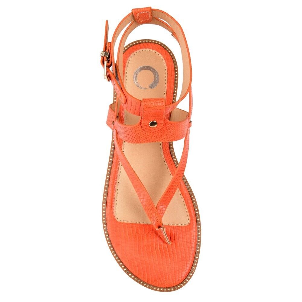 Journee Collection Women's Tangie Ankle Strap Flat Sandals, Orange, 12M