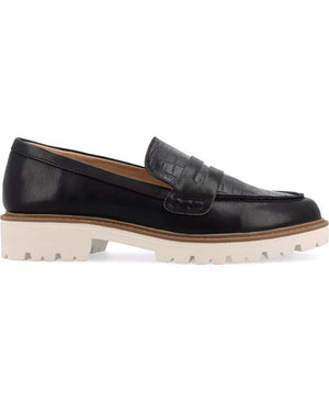 Journee Collection Women's Tru Comfort Kenly Lug Sole Loafer Flats, Black, 7M