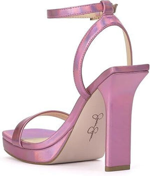 Jessica Simpson Adonia Ankle-Strap Platform Sandals, Light Pink Irridescent 9.5M