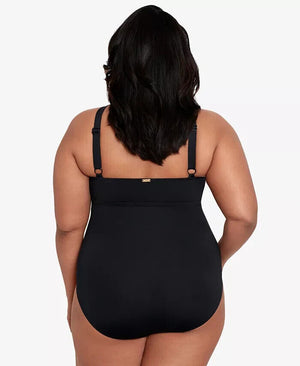 Lauren Ralph Lauren Plus Size Halter-Neck One Piece Swimsuit, Black, 20W