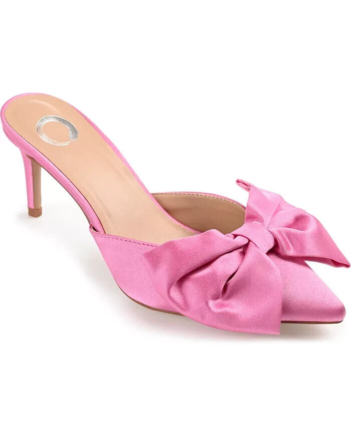 Journee Collection Women's Tiarra Bow Pump Heels, Pink, 7M