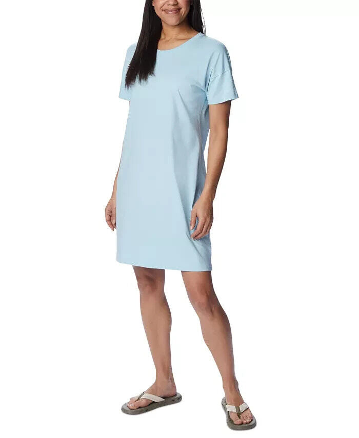 Columbia Park Cotton T-Shirt Dress, Spring Blue, L