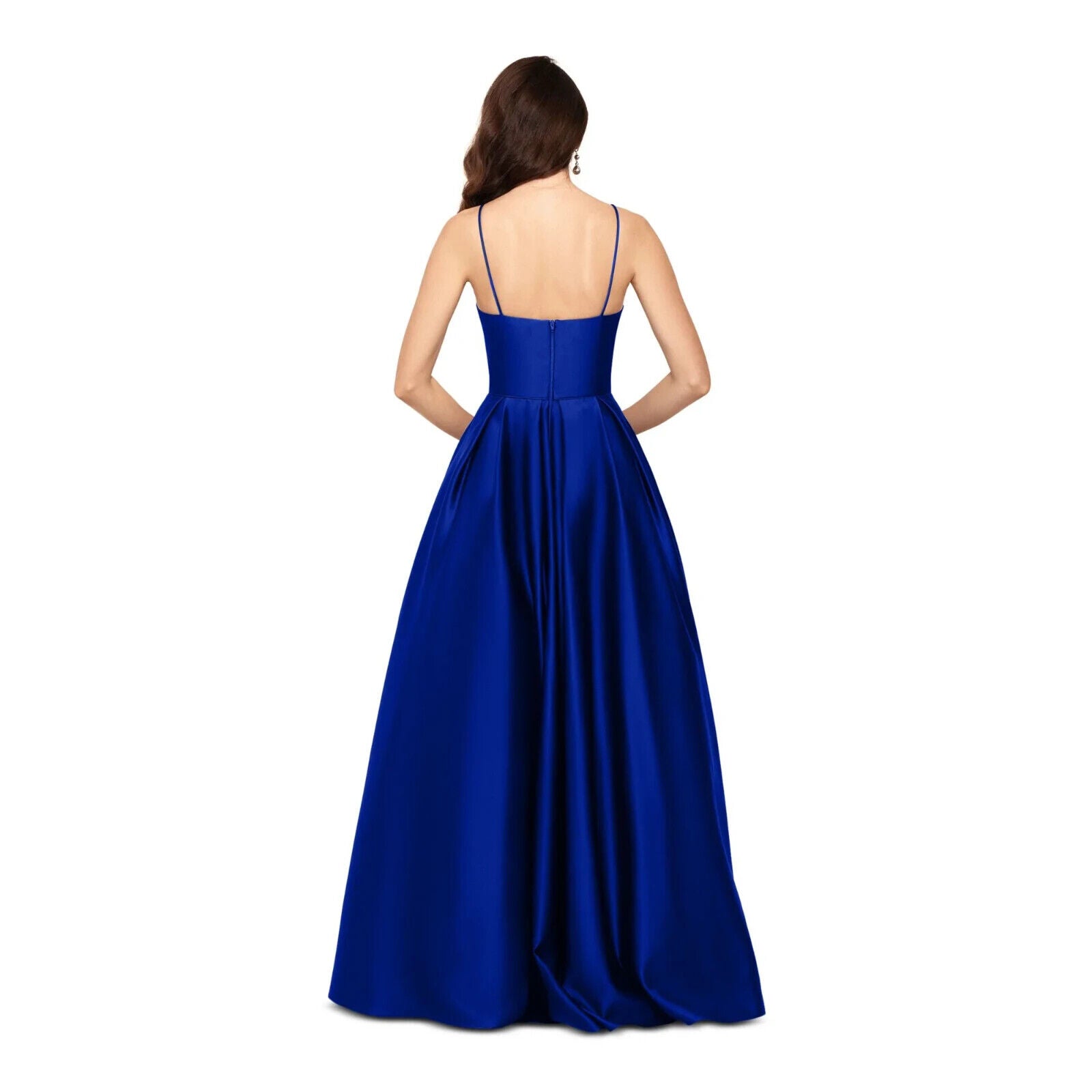 Betsy & Adam Women's Satin Ballgown, Royal Blue, 8