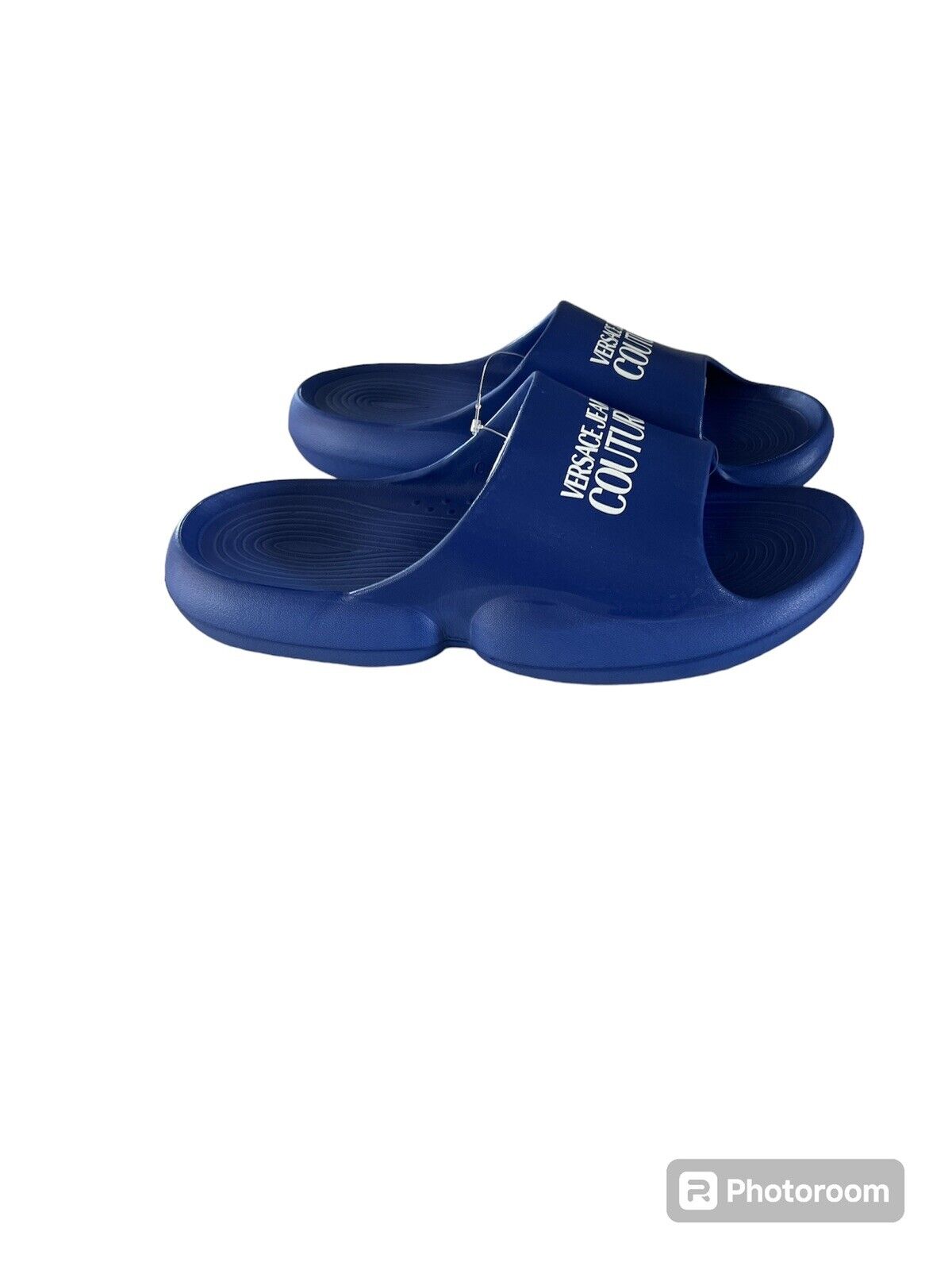 Versace Jeans Couture Logo Slippers-Blue-Size 10