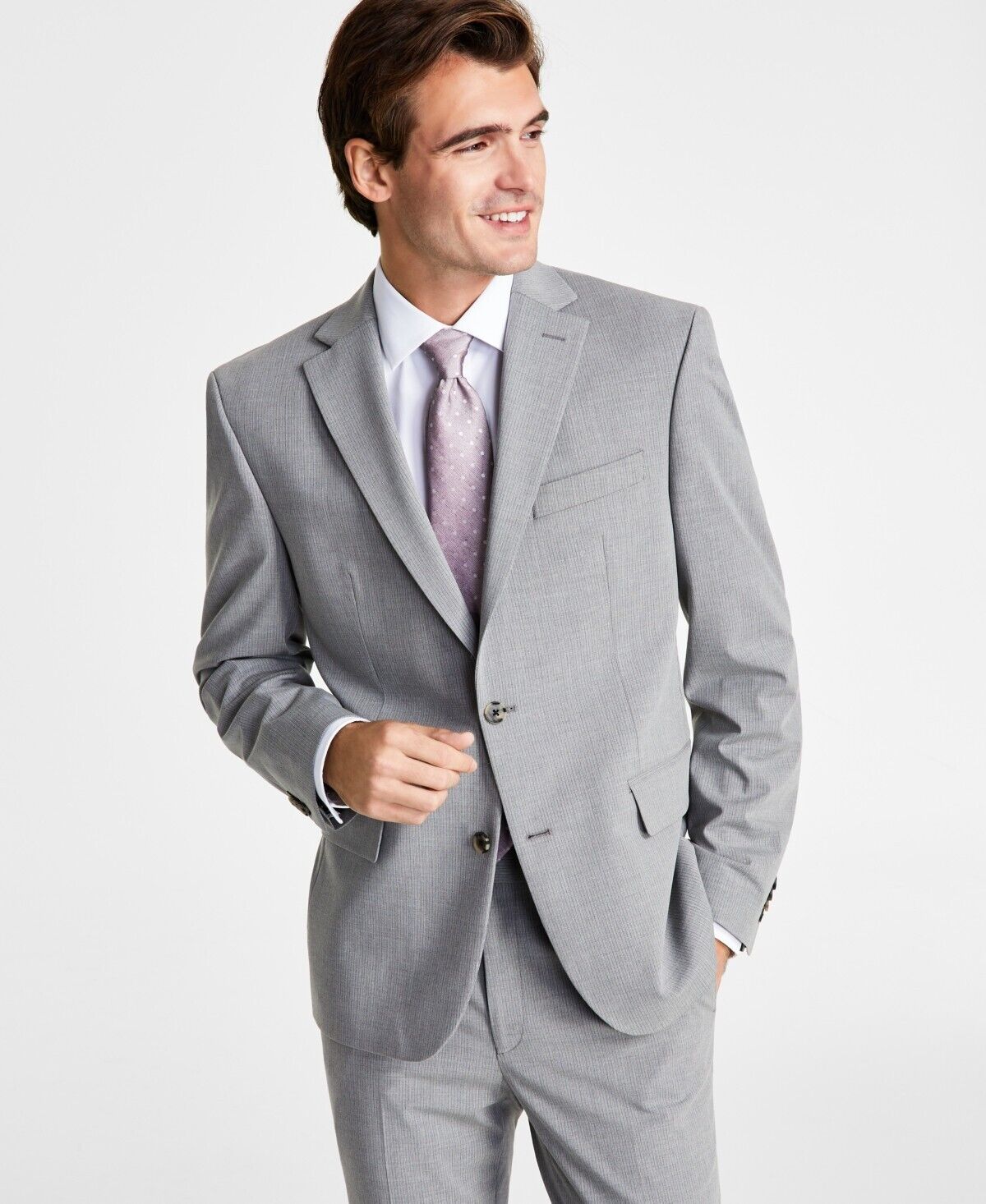 Ben Sherman Men's Skinny-Fit Suit Jacket, Grey/white Pinstripe, 38R